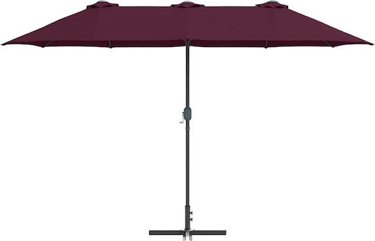 Aluminium Burgundische Garten- und Terrassen-Sonnenschirm 3,8x1,96xHöhe 2,35 m