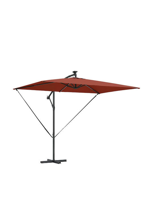 Hanging Metal Parasol Orange 2.94x2xHeight 2.54m