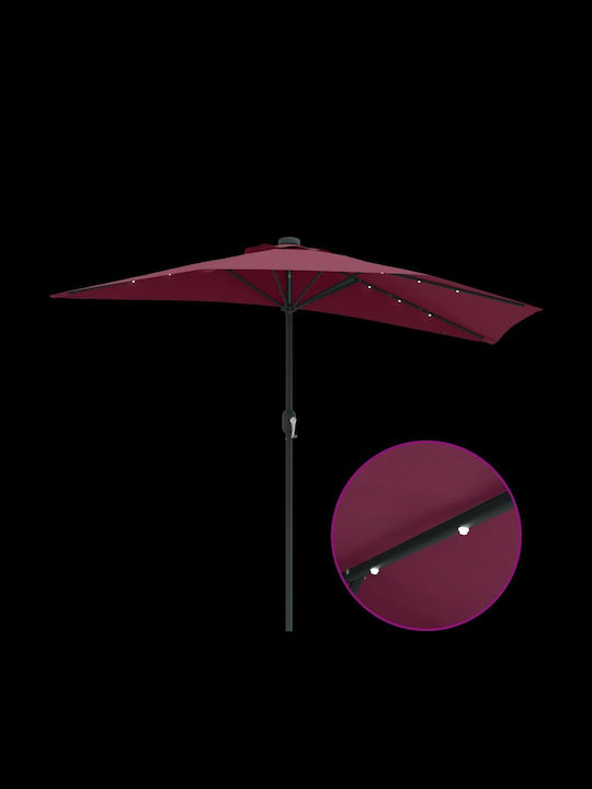 Hanging Aluminum Burgundy 2.94x1.5m Garden & Terrace Parasol