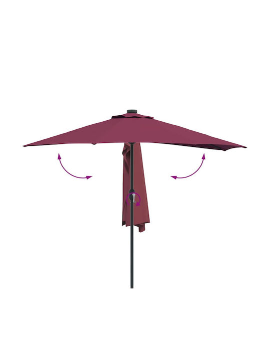 Hanging Aluminum Burgundy 2.94x1.5m Garden & Terrace Parasol