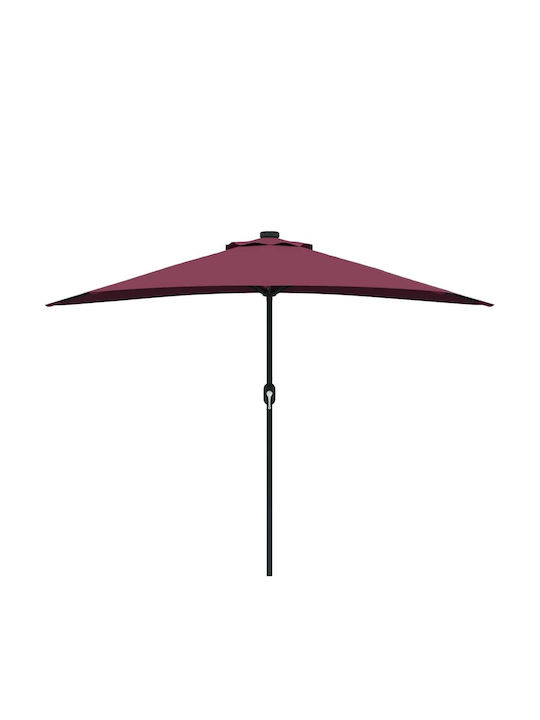 Hanging Aluminum Burgundy 2.94x1.5m Garden & Terrace Parasol
