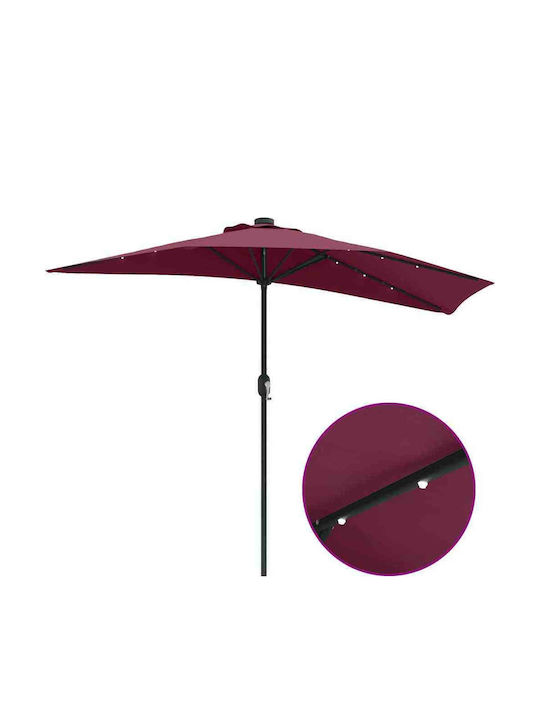 Hanging Aluminum Burgundy 2.94x1.5m Garden & Terrace Parasol