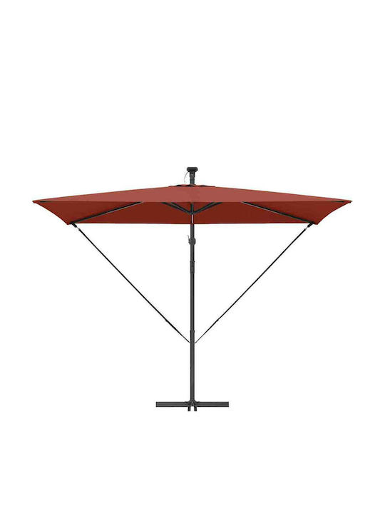 Hanging Metal Parasol Orange 2.94x2xHeight 2.54m