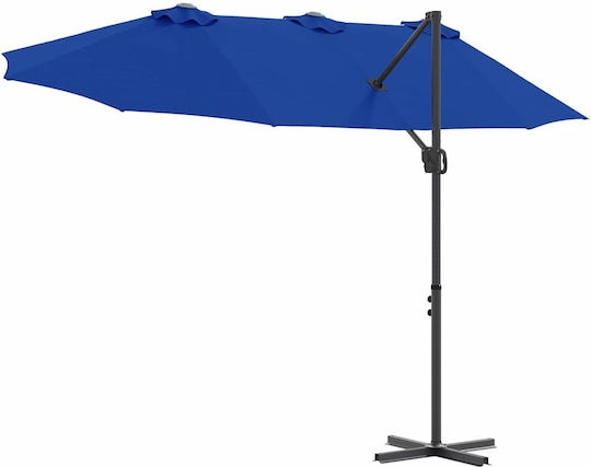 Garten- und Terrassen-Sonnenschirm Metall Blau 3.72x1.98xHöhe 2.53m