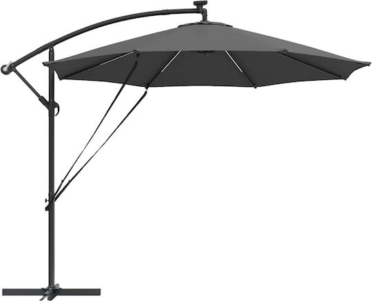 Hanging Aluminum Garden Parasol Grey 2.94x2.94xHeight 2.48m