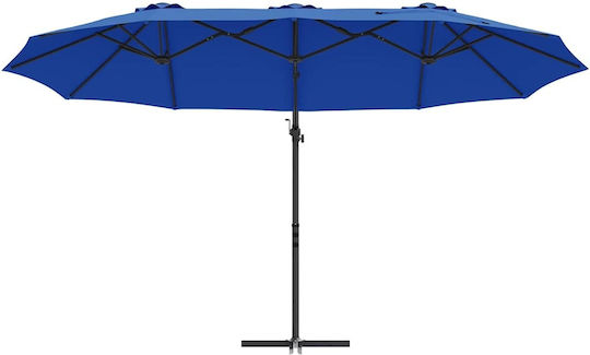 Garten- und Terrassen-Sonnenschirm Metall Blau 3.72x1.98xHöhe 2.53m