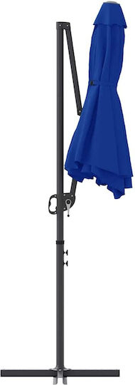 Garten- und Terrassen-Sonnenschirm Metall Blau 3.72x1.98xHöhe 2.53m