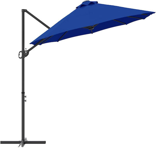 Garten- und Terrassen-Sonnenschirm Metall Blau 3.72x1.98xHöhe 2.53m