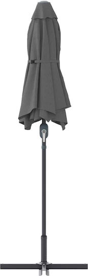 Aluminium-Garten- und Terrassen-Sonnenschirm Grau 3,8x1,96xH2,35m