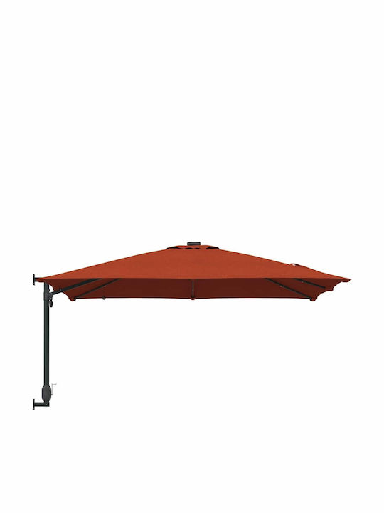 Umbrella Floor Aluminum Orange with LED Lighting 2.48x2.47m