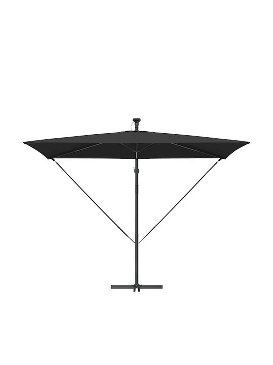 Hanging Metal Black Garden & Terrace Parasol 2.94x2xHeight 2.54m