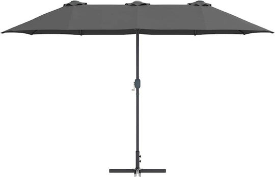 Aluminium-Garten- und Terrassen-Sonnenschirm Grau 3,8x1,96xH2,35m