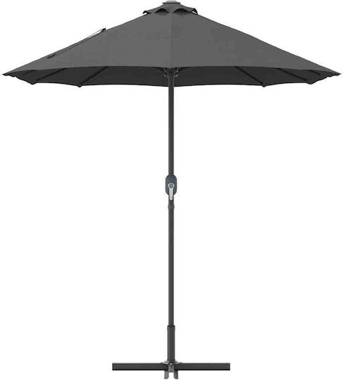 Aluminium-Garten- und Terrassen-Sonnenschirm Grau 3,8x1,96xH2,35m