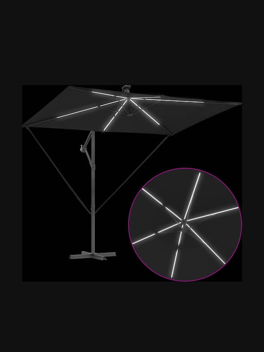 Hanging Metal Black Garden & Terrace Parasol 2.94x2xHeight 2.54m