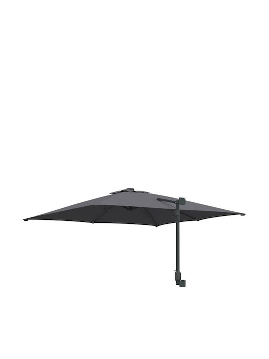 Umbrella Floor Aluminum Gray with LED Lighting 2.48x2.47m