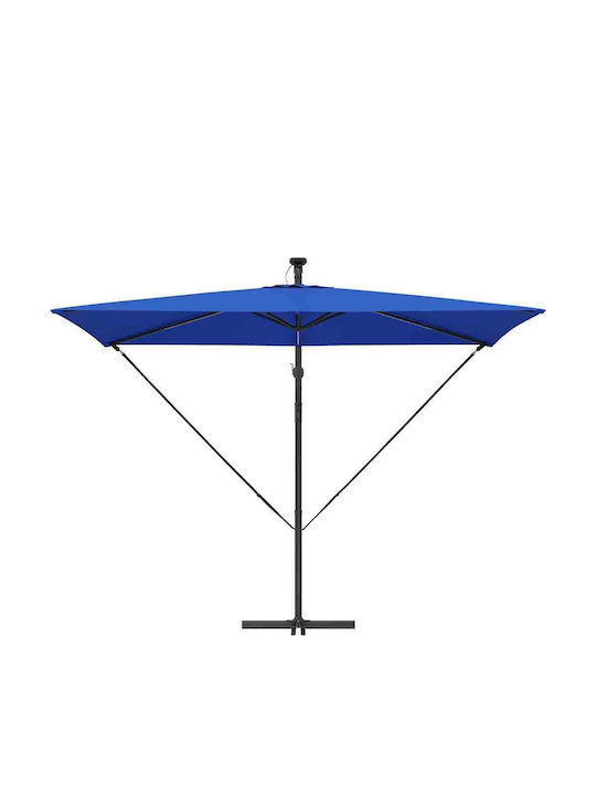 Hanging Garden Parasol Metal Blue 2.94x2xHeight 2.54m