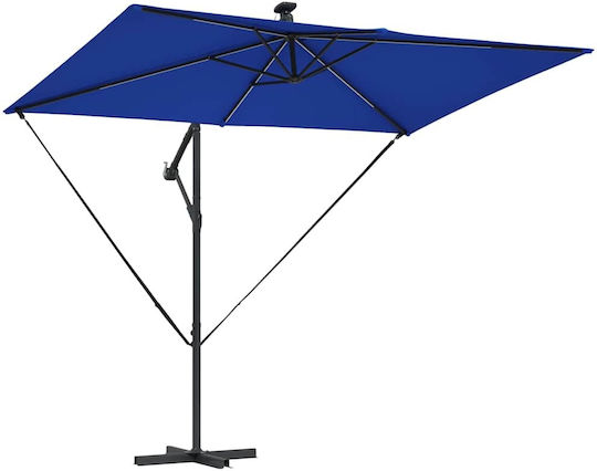 Hanging Garden Parasol Metal Blue 2.94x2xHeight 2.54m