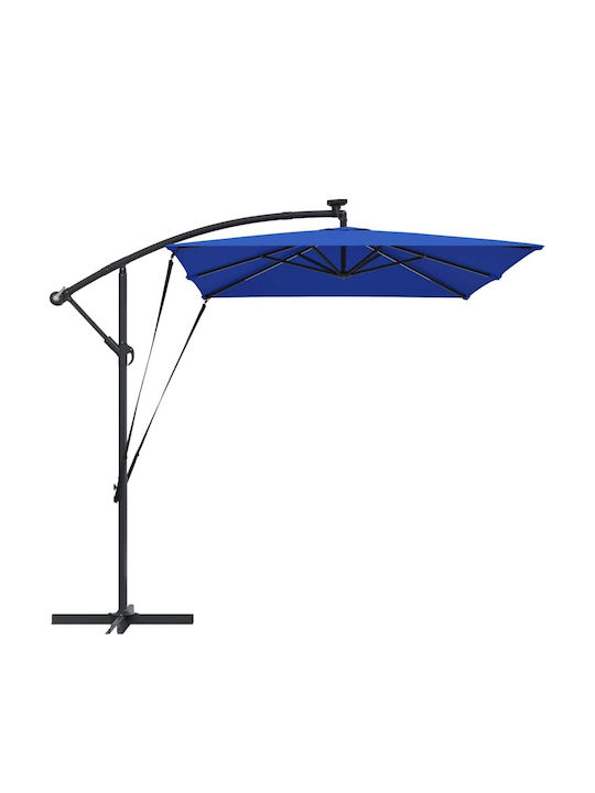 Hanging Garden Parasol Metal Blue 2.94x2xHeight 2.54m