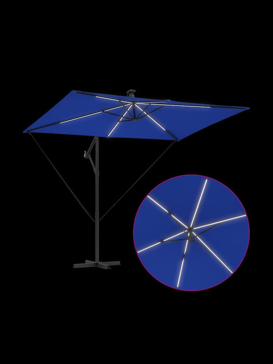 Hanging Garden Parasol Metal Blue 2.94x2xHeight 2.54m