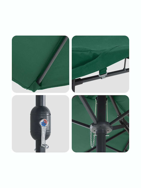 Aluminum Garden Parasol Green 3.85x2.09xHeight 2.44m