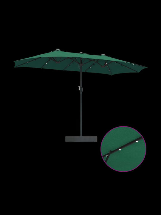 Aluminum Garden Parasol Green 3.85x2.09xHeight 2.44m