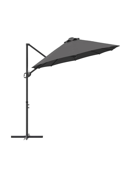 Metallischer Grauer Garten- und Terrassen-Sonnenschirm 3.72x1.98m