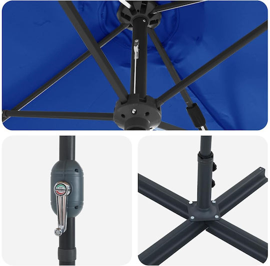 Ομπρέλα Αλουμινίου Μπλε 3.8x1.96xΥ2.35m
