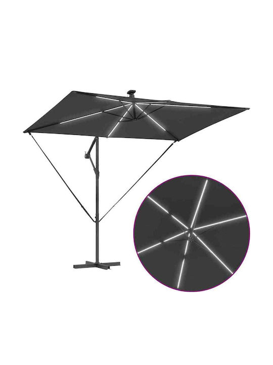 Metallischer Grauer Garten- und Terrassen-Sonnenschirm 2.94x2m