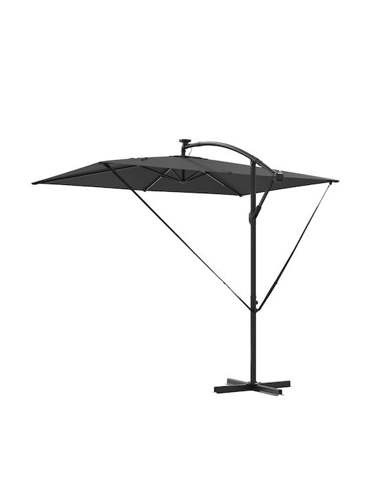 Metallischer Grauer Garten- und Terrassen-Sonnenschirm 2.94x2m