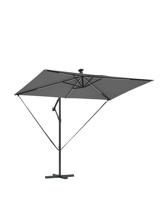 Metallischer Grauer Garten- und Terrassen-Sonnenschirm 2.94x2m