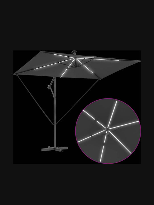 Metallischer Grauer Garten- und Terrassen-Sonnenschirm 2.94x2m