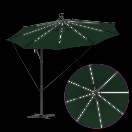 Hängender Aluminium Garten- und Terrassen-Sonnenschirm Grün 2,94x2,94xHöhe 2,48 m