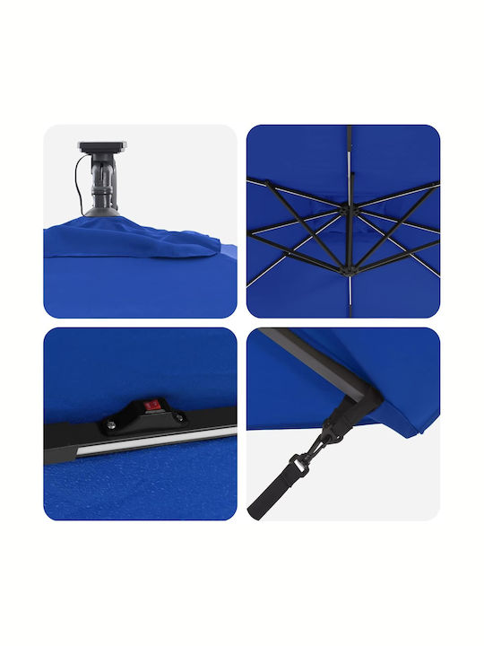 Umbrelă Din aluminiu Albastru 2.94x2.94m