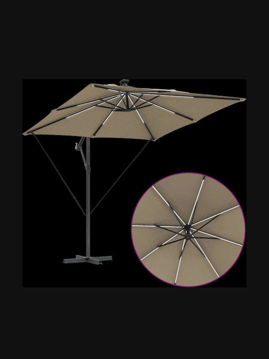 Umbrelă Suspendată Din Aluminiu Maro 2.94x2.94xÎnălțime 2.5m
