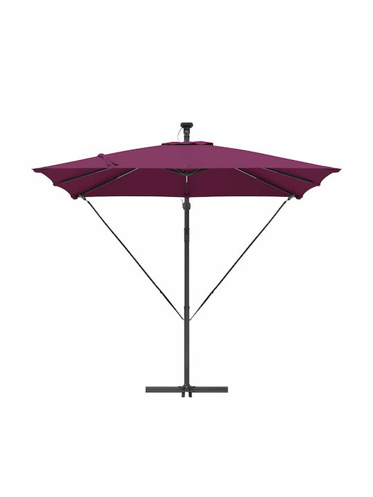Garten- und Terrassen-Sonnenschirm Hängend Aluminium Burgundisch 2,94x2,94xHöhe 2,5 m