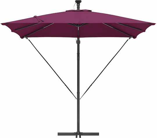 Hanging Aluminum Burgundy Garden & Terrace Parasol 2.94x2.94xHeight 2.5m