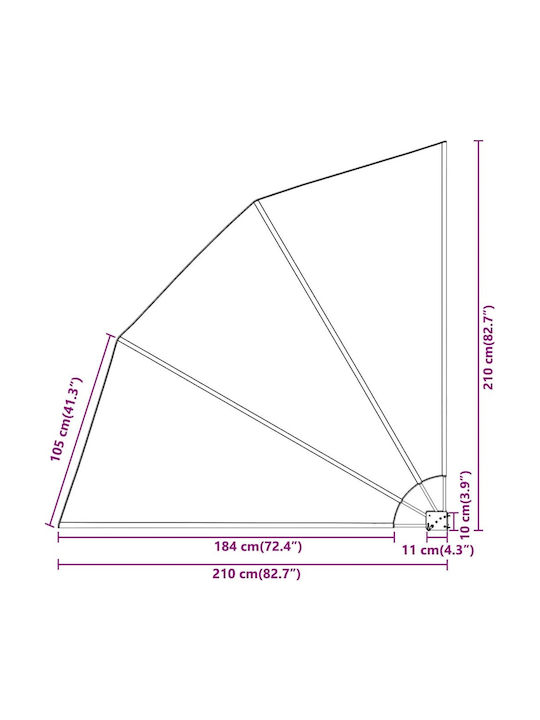 vidaXL Seitenrolloschatten Garten Weiß 2.1x2.1m