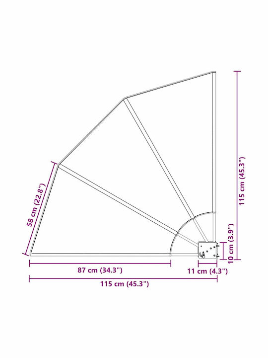 vidaXL Seitenrolloschatten Garten Gray 1.15x1.15m