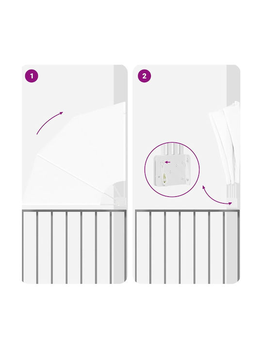 vidaXL Garden Sideway Sunshade Roller White 1.15x1.15cm