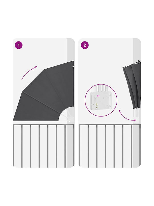 vidaXL Garden Sideway Sunshade Roller Black 1.15x1.15cm