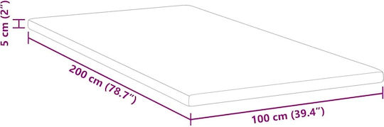vidaXL Ανώστρωμα Μονό Polyester 100x200x5εκ.
