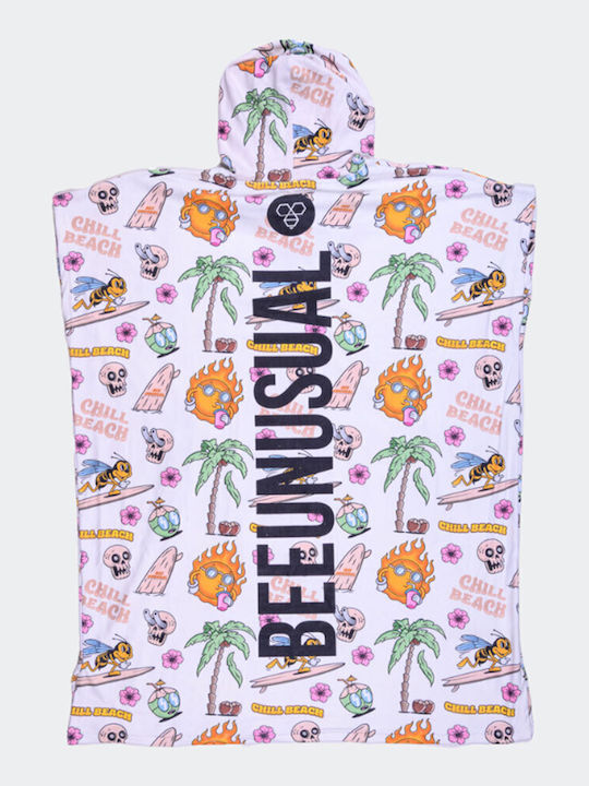 Bee. Unusual. Chill Beach Beach Poncho Made Of White Microfiber