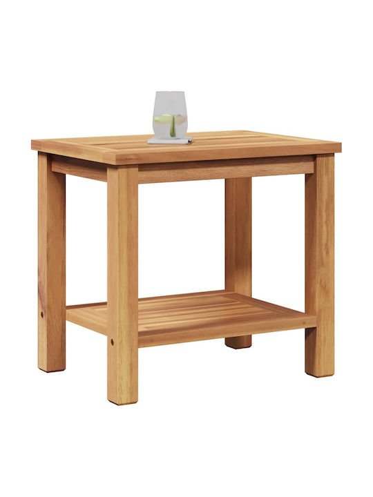 Sitting Room Table for Small Outdoor Spaces Made of Brown Teak 50x35x45cm