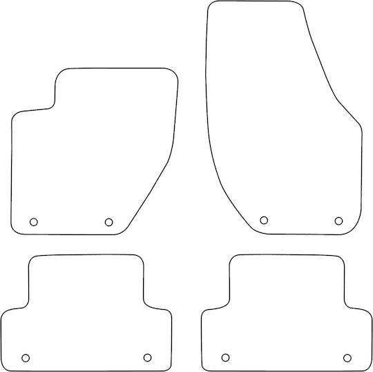 Set Velour Car Mats Matching Volvo V40 II 2012-2019 Black Edging
