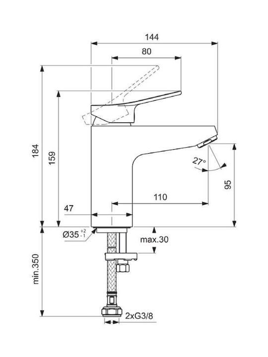 Ideal Standard Αναμεικτική Μπαταρία Νιπτήρα