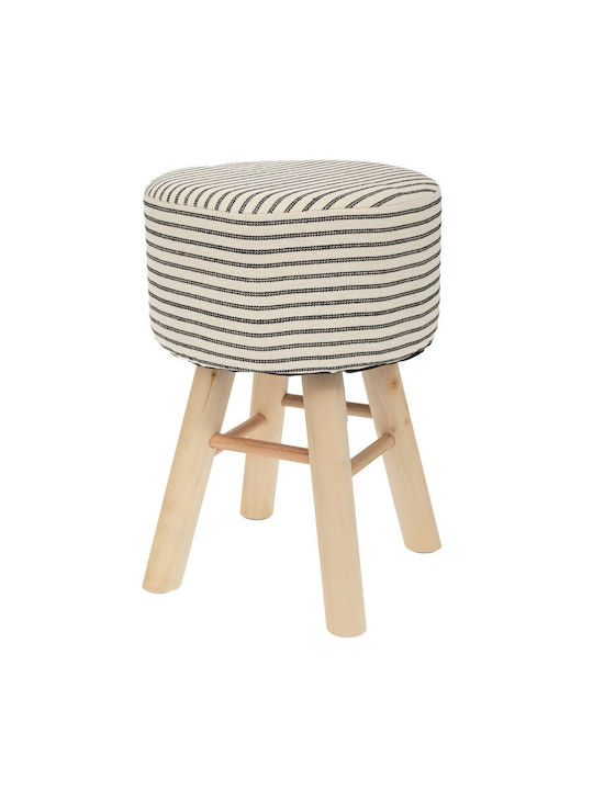Stool For Living Room Upholstered with Fabric Beige 33x48x48cm