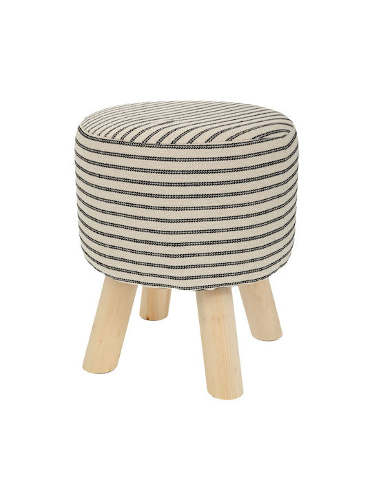 Stool For Living Room Upholstered with Fabric Beige 28x34x34cm