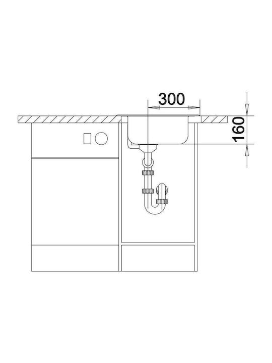 Blanco Drop-In Chiuvetă Inox Periat cu robinet L48xW50cm Argintiu