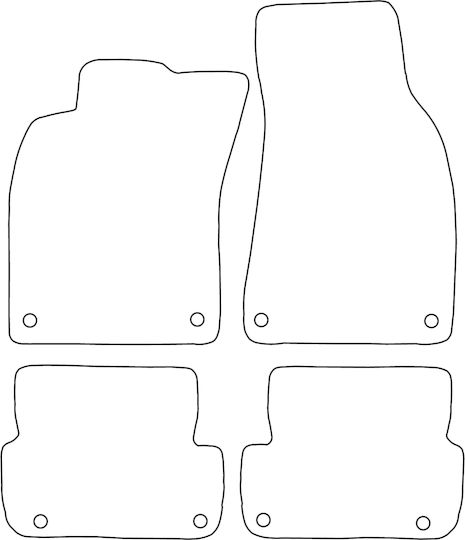 Set Velour Mats Matching Audi A6 Iii C6 2008-2011 Blue Edging