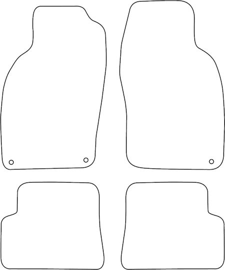 Set Velour Mats Fitting Saab 9-3 Cabrio 1998-2002 Red Edging